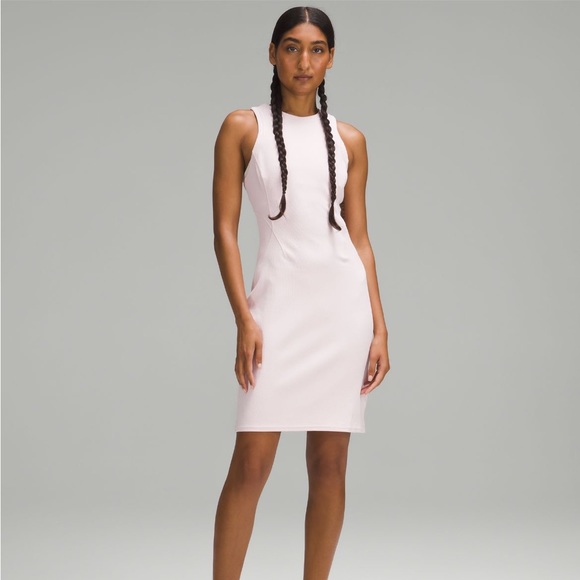 lululemon athletica Dresses & Skirts - Lululemon Ribbed Softstreme Slim-Fit Tank Dress In Flush Pink